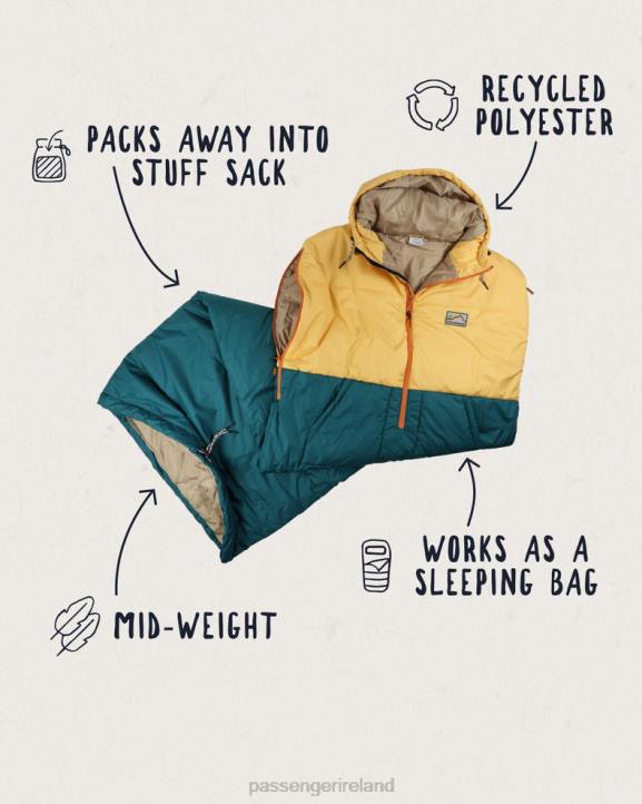 Accessories Passenger 22N81122 Good Times Recycled Sleep Sack Ochre Yellow/Storm Green Men Yellow