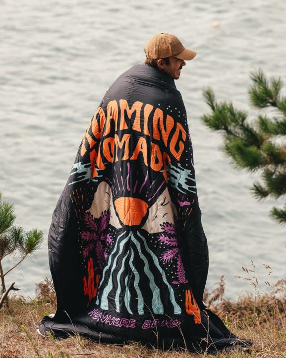 Accessories Passenger 22N8581 Nomadic Recycled Sherpa Blanket Roaming Print Black Men Black