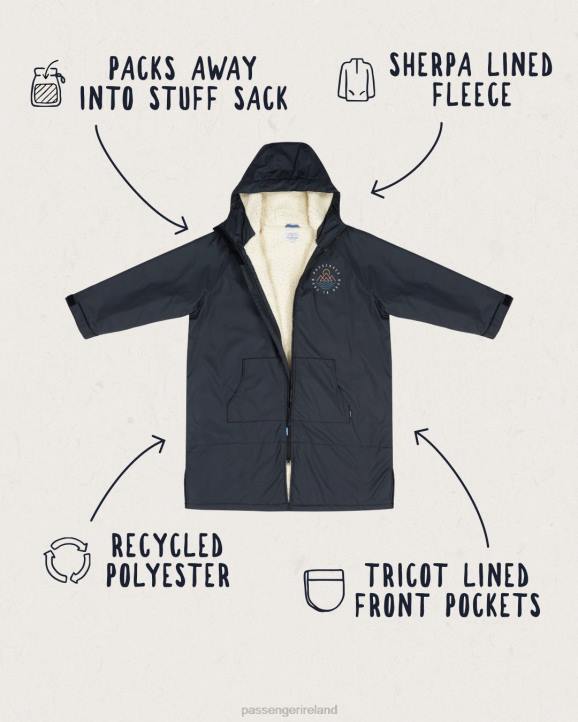 Clothing Passenger 22N83 Escapism Recycled Sherpa Lined Changing Robe Black Men Black