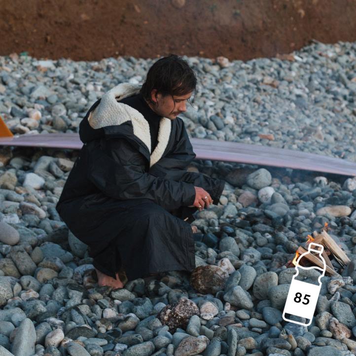 Clothing Passenger 22N83 Escapism Recycled Sherpa Lined Changing Robe Black Men Black