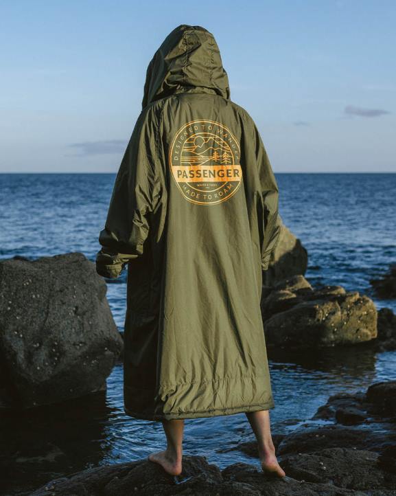 Clothing Passenger 22N85 Waves Recycled Sherpa Lined Changing Robe Khaki Men Khaki