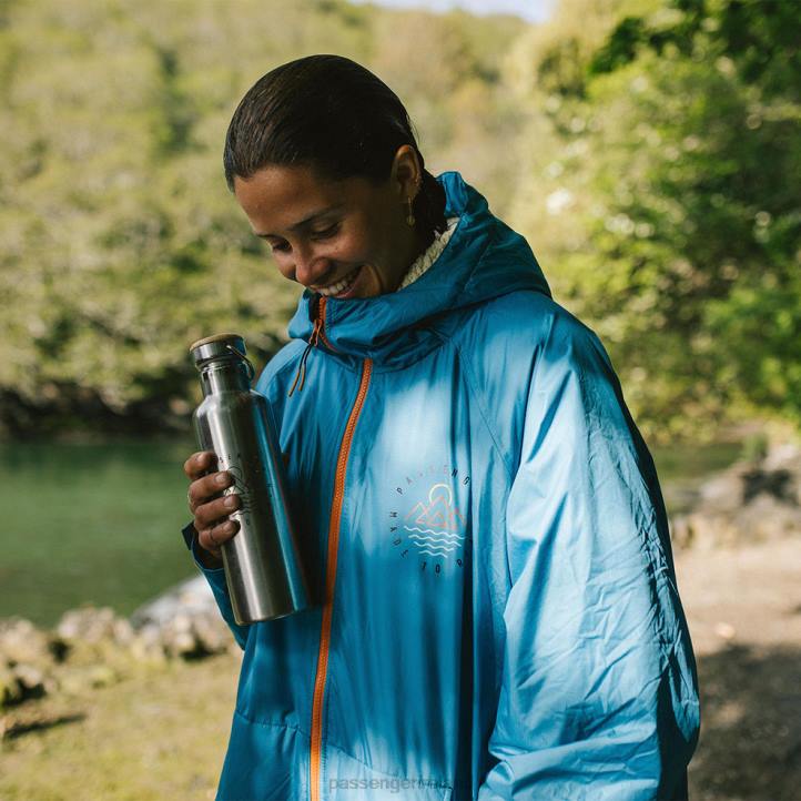 Clothing Passenger 22N8646 Escapism Recycled Sherpa Lined Changing Robe Larkspur Blue Men Blue