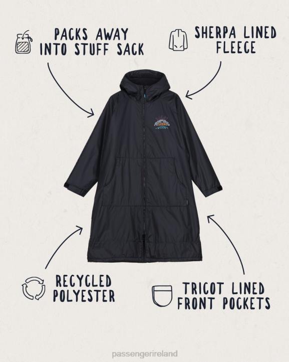 Clothing Passenger 22N86 Roaming Nomads Recycled Sherpa Lined Changing Robe Phantom Men Phantom