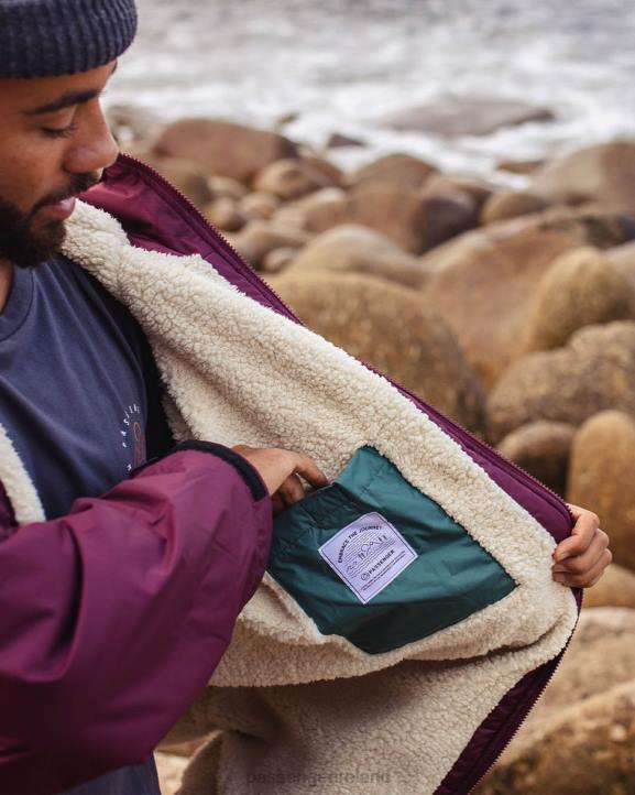 Clothing Passenger 22N89 Escapism Recycled Sherpa Lined Changing Robe Wine Men Wine