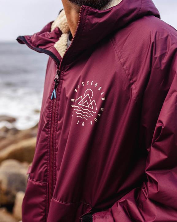 Clothing Passenger 22N89 Escapism Recycled Sherpa Lined Changing Robe Wine Men Wine