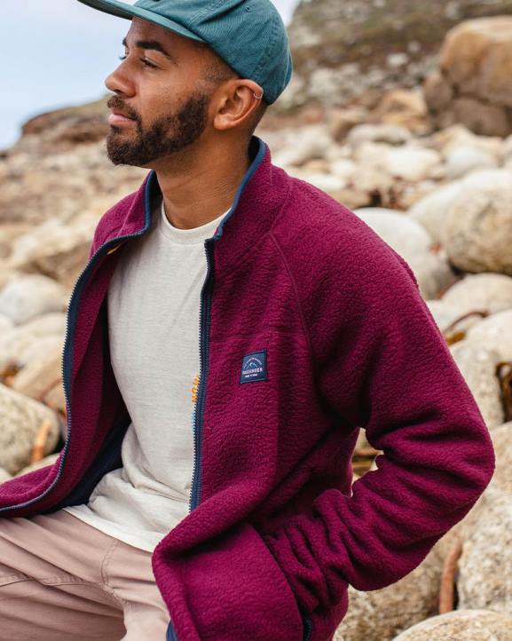 Clothing Passenger 22N825 Tripper Recycled Sherpa Full Zip Fleece Wine Men Wine