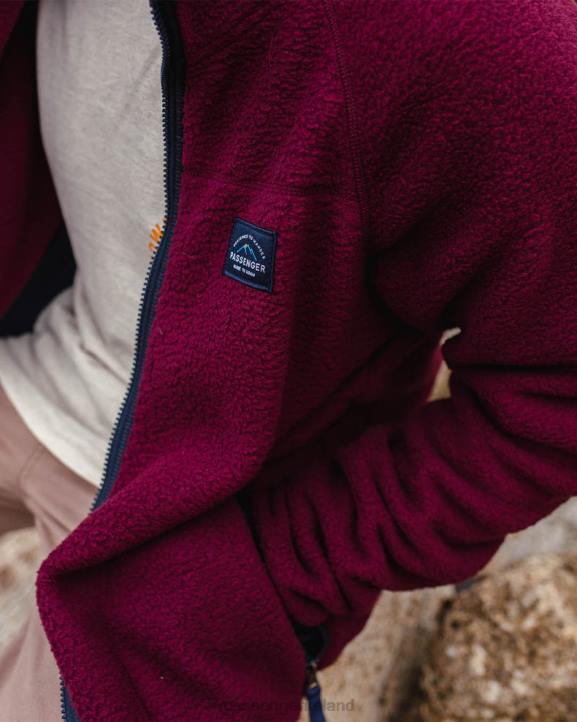 Clothing Passenger 22N825 Tripper Recycled Sherpa Full Zip Fleece Wine Men Wine