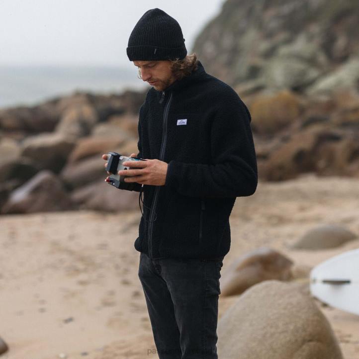 Clothing Passenger 22N828 Tripper Full Zip Recycled Sherpa Fleece Black Men Black