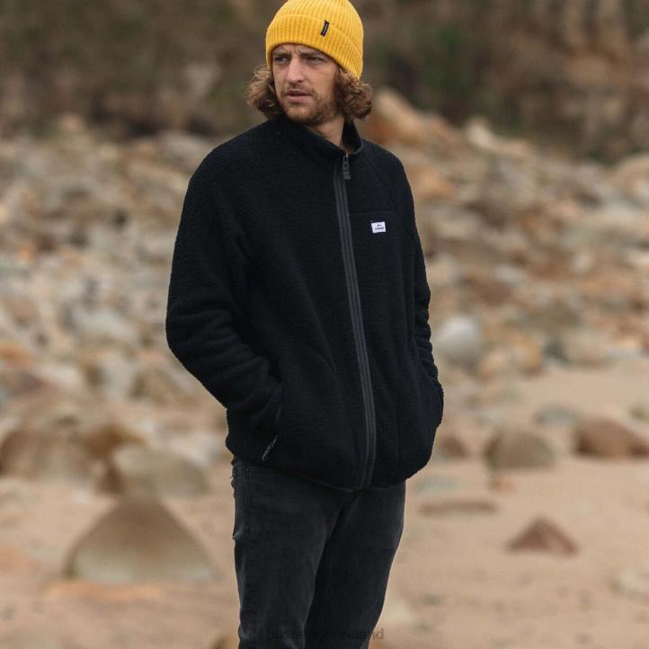 Clothing Passenger 22N828 Tripper Full Zip Recycled Sherpa Fleece Black Men Black