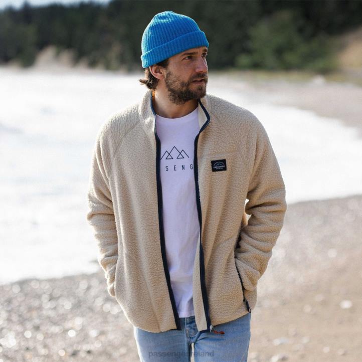 Clothing Passenger 22N832 Tripper Full Zip Recycled Sherpa Fleece Oatmeal Men Oatmeal
