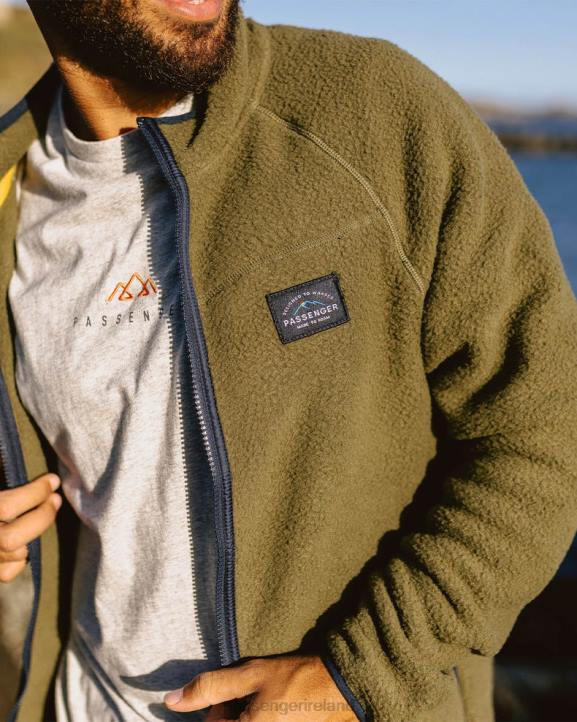 Clothing Passenger 22N845 Tripper Recycled Sherpa Full Zip Fleece Khaki Men Khaki