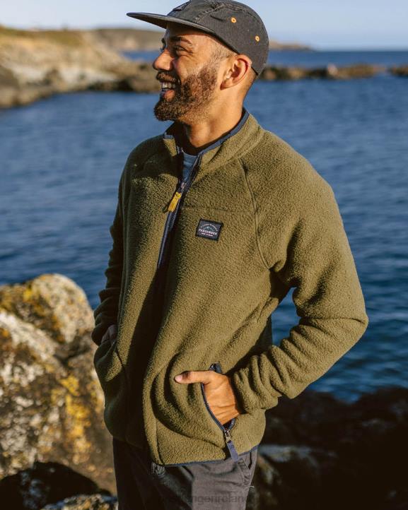 Clothing Passenger 22N845 Tripper Recycled Sherpa Full Zip Fleece Khaki Men Khaki
