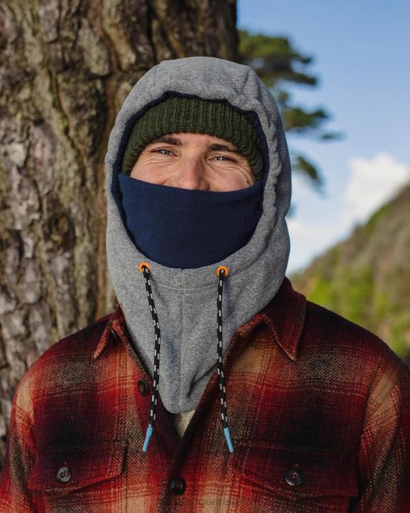 Clothing Passenger 22N8483 Snowdrift Recycled Polar Fleece Hood Grey Marl Men Grey