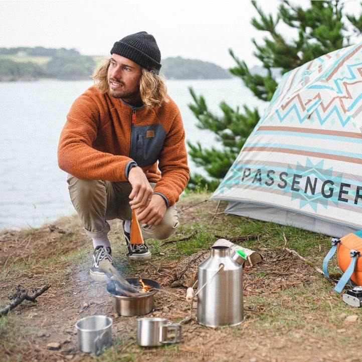 Clothing Passenger 22N849 Offgrid 1/4 Zip Recycled Sherpa Fleece Glazed Ginger Men Glazed