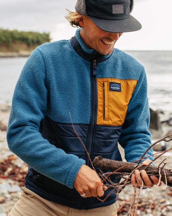 Clothing Passenger 22N851 Born Explorer Recycled Polar-Lined Sherpa Fleece Blue Steel Men Blue