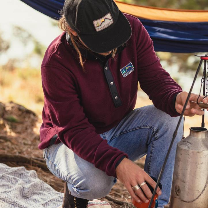 Clothing Passenger 22N857 Adrift Recycled Polar Fleece Wine Men Wine