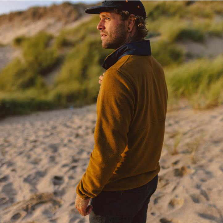 Clothing Passenger 22N860 Adrift Recycled Polar Fleece Golden Brown Men Brown