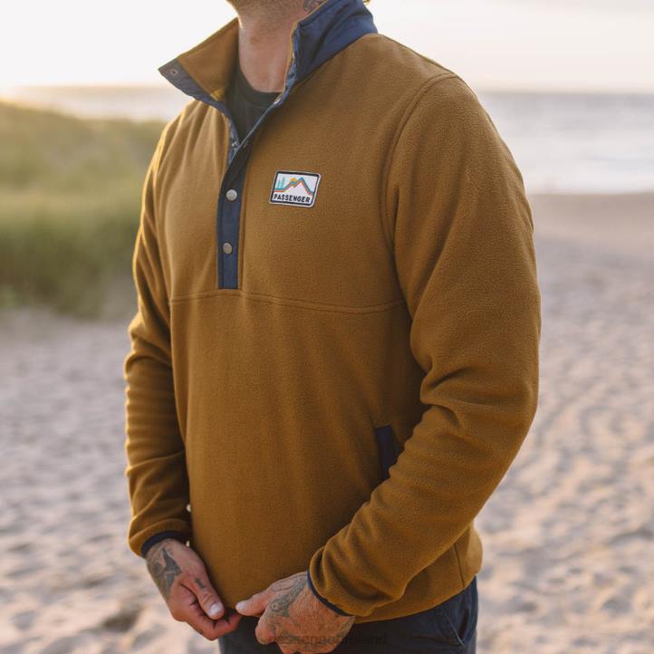 Clothing Passenger 22N860 Adrift Recycled Polar Fleece Golden Brown Men Brown