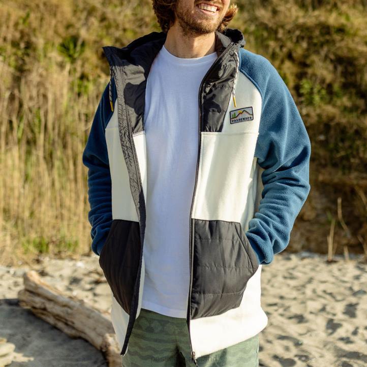 Clothing Passenger 22N864 Timber Recycled Polar Full Zip Fleece Egret Men Egret