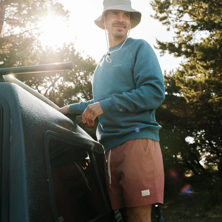 Clothing Passenger 22N8102 Made To Roam Recycled Sweatshirt Niagra Blue Marl Men Blue