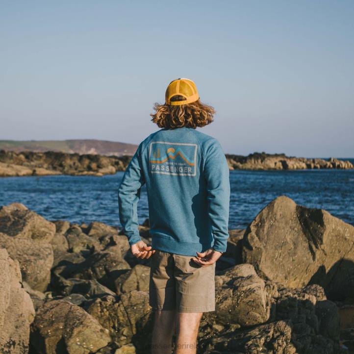 Clothing Passenger 22N8102 Made To Roam Recycled Sweatshirt Niagra Blue Marl Men Blue