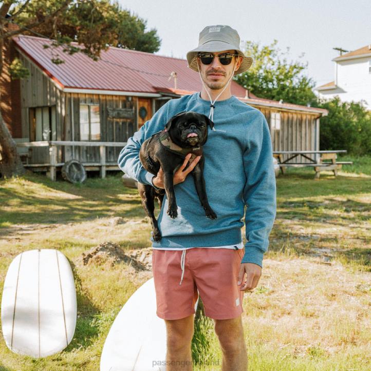 Clothing Passenger 22N8102 Made To Roam Recycled Sweatshirt Niagra Blue Marl Men Blue