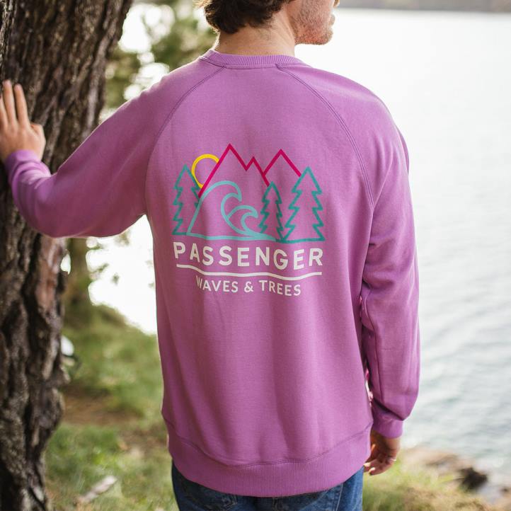 Clothing Passenger 22N8104 Gifford Recycled Sweatshirt Orchid Men Orchid