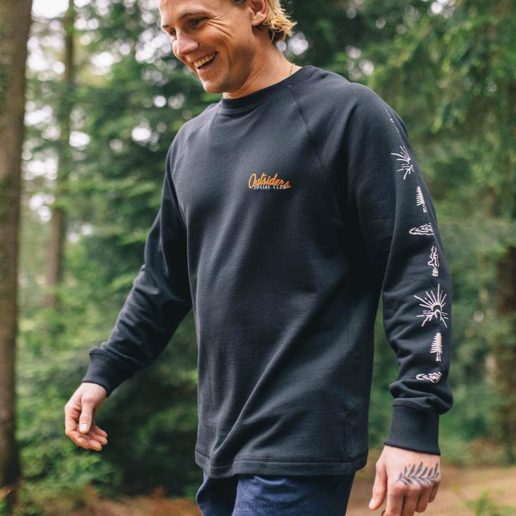 Clothing Passenger 22N8112 Osc Recycled Cotton Sweatshirt Black Men Black