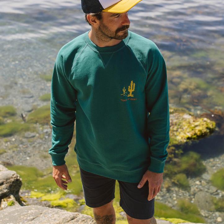 Clothing Passenger 22N8115 Roll Slow Recycled Cotton Sweatshirt Storm Green Men Green