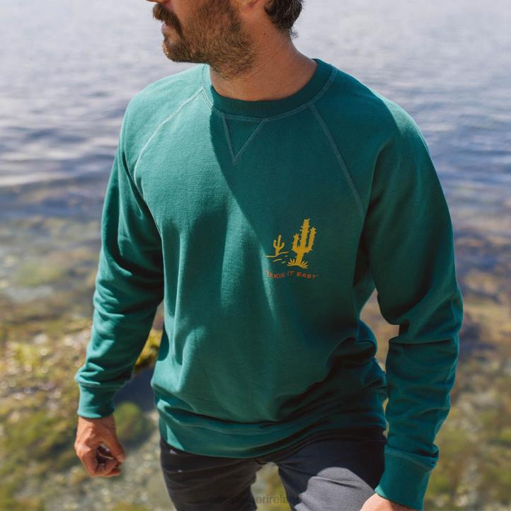 Clothing Passenger 22N8115 Roll Slow Recycled Cotton Sweatshirt Storm Green Men Green