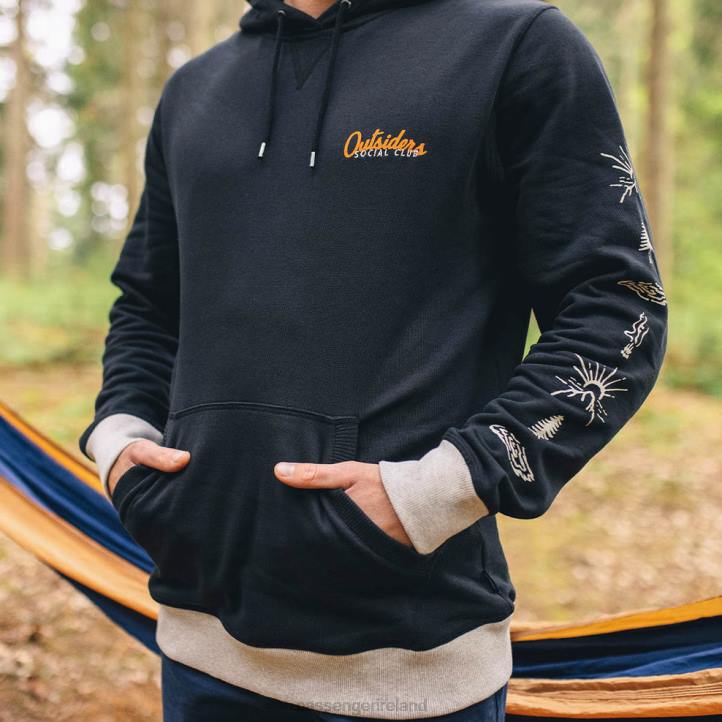 Clothing Passenger 22N8117 Osc Recycled Cotton Hoodie Black Men Black