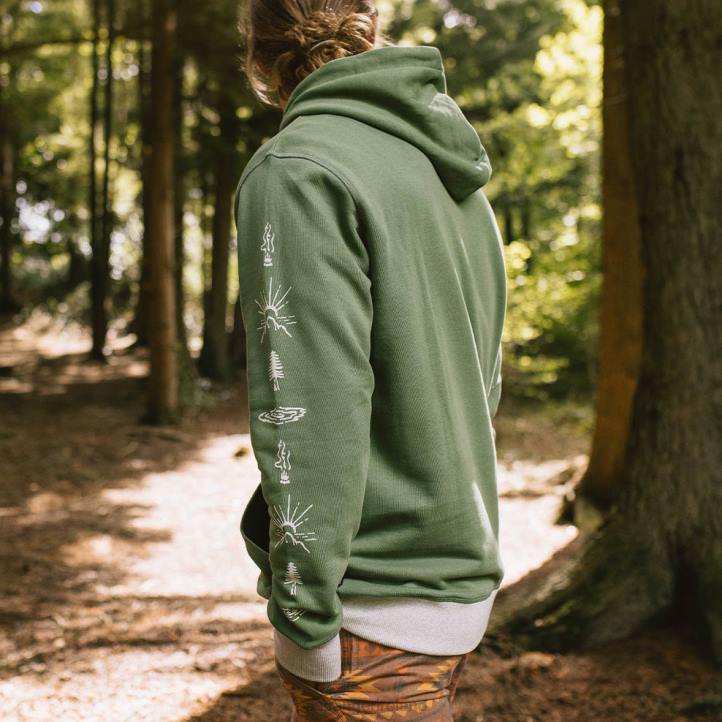 Clothing Passenger 22N8118 Osc Recycled Cotton Hoodie Dark Ivy Men Ivy