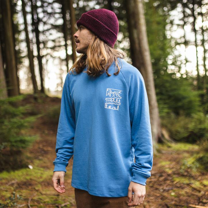 Clothing Passenger 22N8120 Nature Hemp Sweatshirt Soft Cobalt Men Cobalt