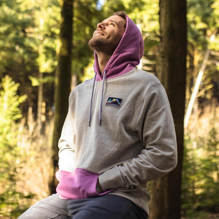 Clothing Passenger 22N8121 Alp Recycled Cotton Hoodie Grey Marl Men Grey