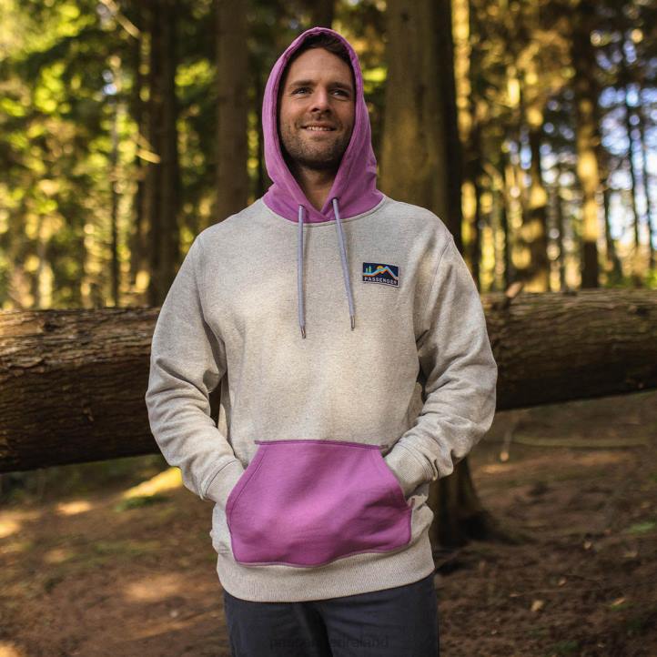 Clothing Passenger 22N8121 Alp Recycled Cotton Hoodie Grey Marl Men Grey