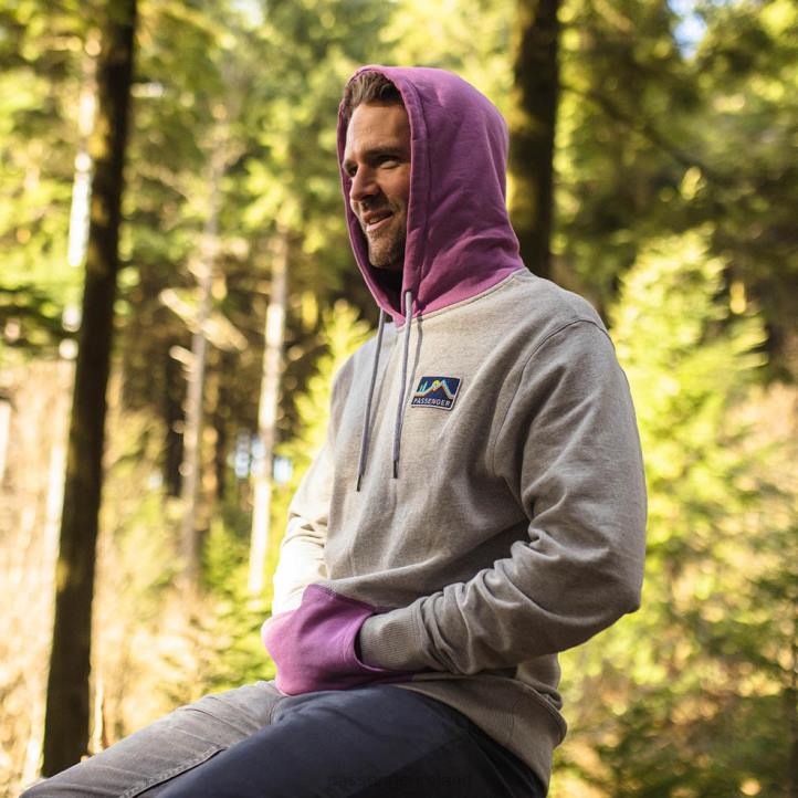 Clothing Passenger 22N8121 Alp Recycled Cotton Hoodie Grey Marl Men Grey