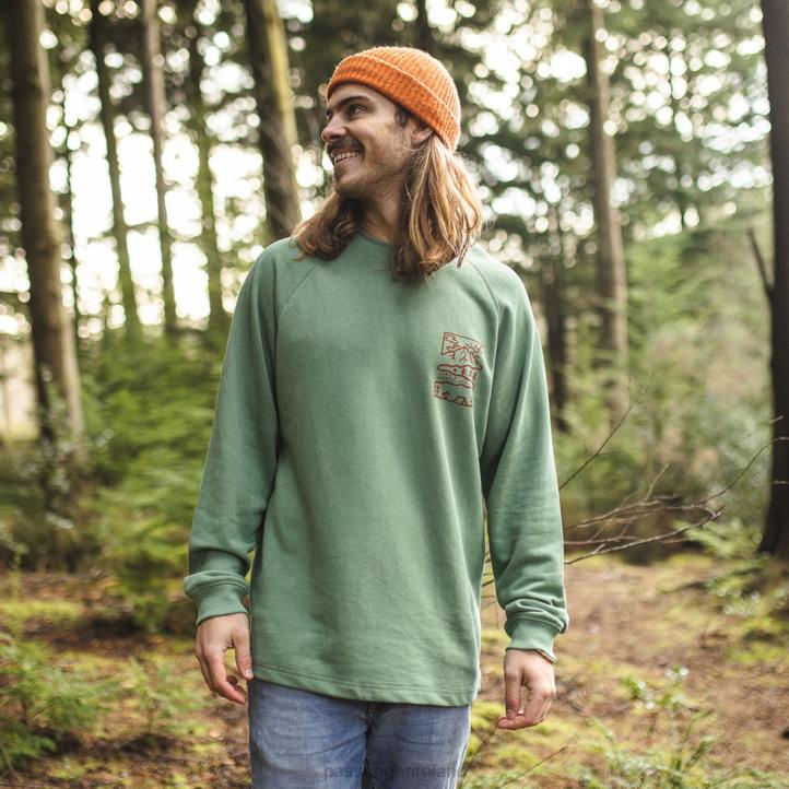 Clothing Passenger 22N8123 Nature Hemp Sweatshirt Dark Ivy Men Ivy