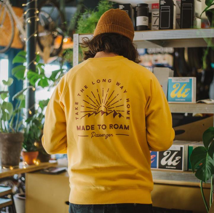 Clothing Passenger 22N8136 Austin Recycled Sweatshirt Ochre Yellow Men Yellow