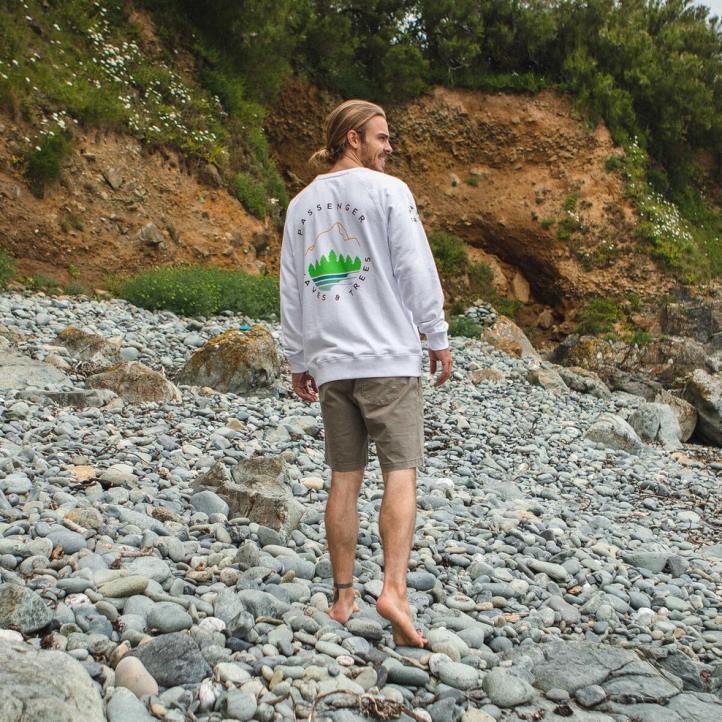 Clothing Passenger 22N8137 La Paz Recycled Sweatshirt Milky White Men White