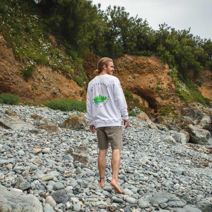 Clothing Passenger 22N8137 La Paz Recycled Sweatshirt Milky White Men White