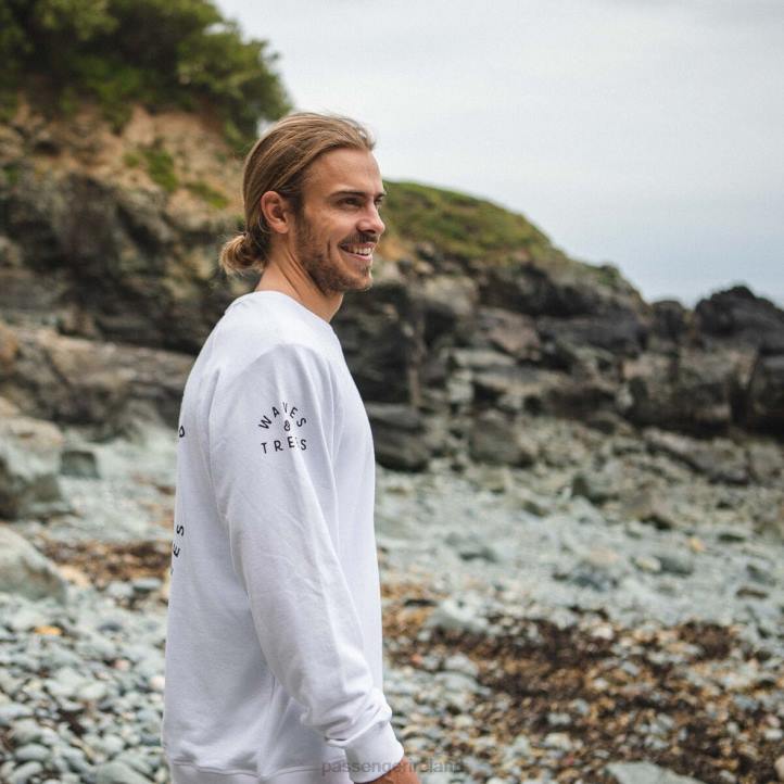 Clothing Passenger 22N8137 La Paz Recycled Sweatshirt Milky White Men White