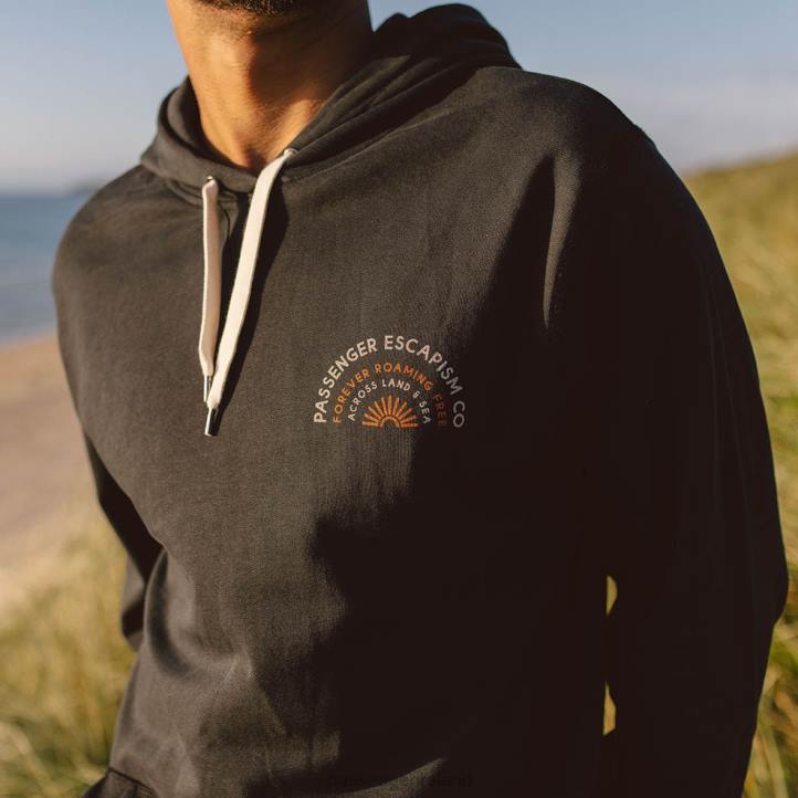 Clothing Passenger 22N8144 Good Vibes Recycled Cotton Hoodie Black Men Black