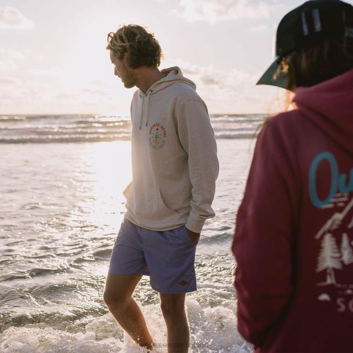 Clothing Passenger 22N8148 Land & Sea Recycled Cotton Hoodie Milky Marl Men Marl