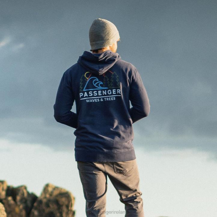 Clothing Passenger 22N8149 Gifford Recycled Hoodie Dark Denim Men Denim