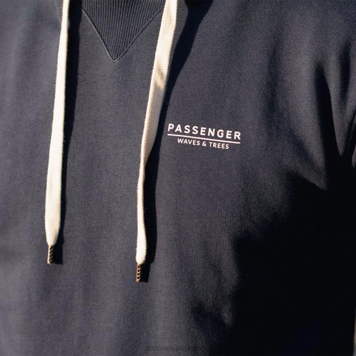 Clothing Passenger 22N8149 Gifford Recycled Hoodie Dark Denim Men Denim