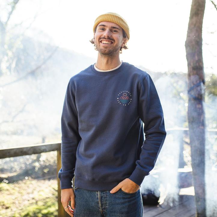 Clothing Passenger 22N8150 Escapism Recycled Sweatshirt Dark Denim Men Denim