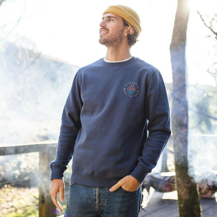 Clothing Passenger 22N8150 Escapism Recycled Sweatshirt Dark Denim Men Denim