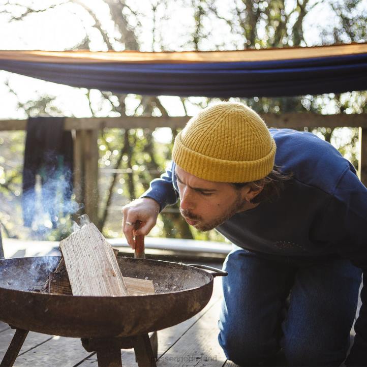 Clothing Passenger 22N8150 Escapism Recycled Sweatshirt Dark Denim Men Denim