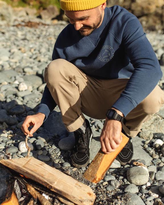 Clothing Passenger 22N876 Border Recycled Cotton Sweatshirt Dark Denim Men Denim