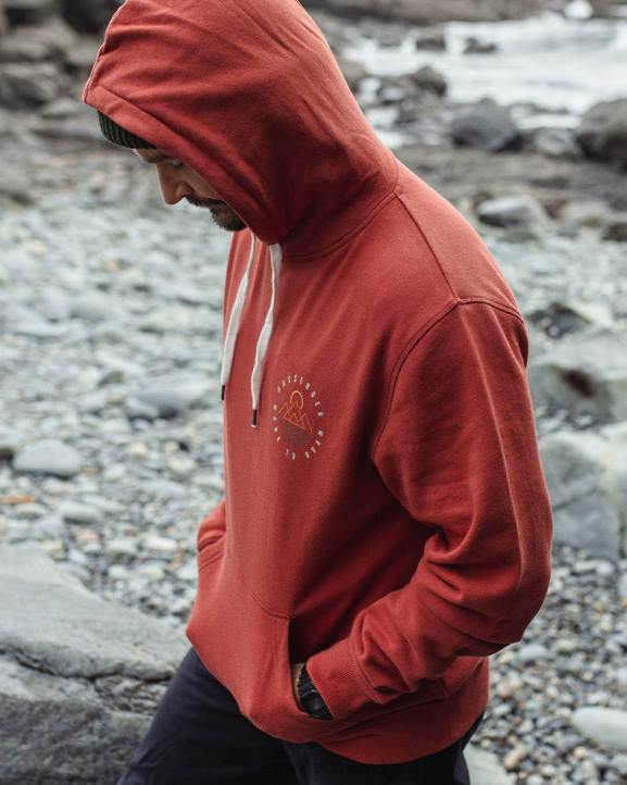 Clothing Passenger 22N880 Escapism Recycled Cotton Hoodie Burnt Red Men Red